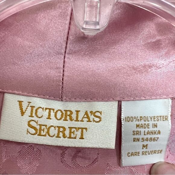 Victoria’s Secret Gold Label Vintage 90s Pink Satin Floral PJ Set Medium - Picture 14 of 16